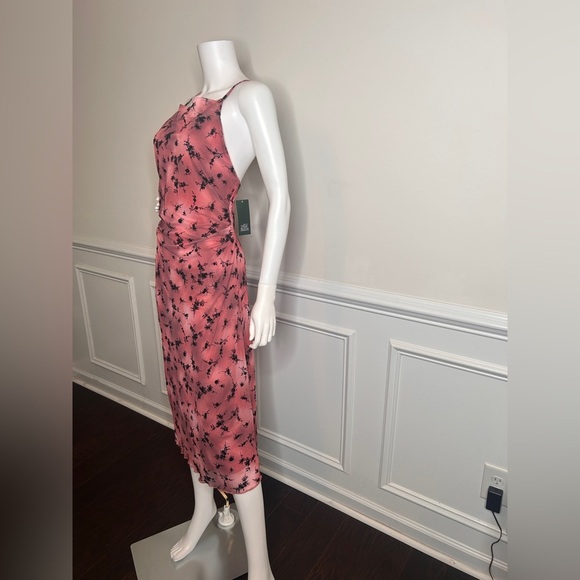 Women’s Flocked Mesh Midi Slip Dress Wild Fable Pink/Black, M - Picture 4 of 13